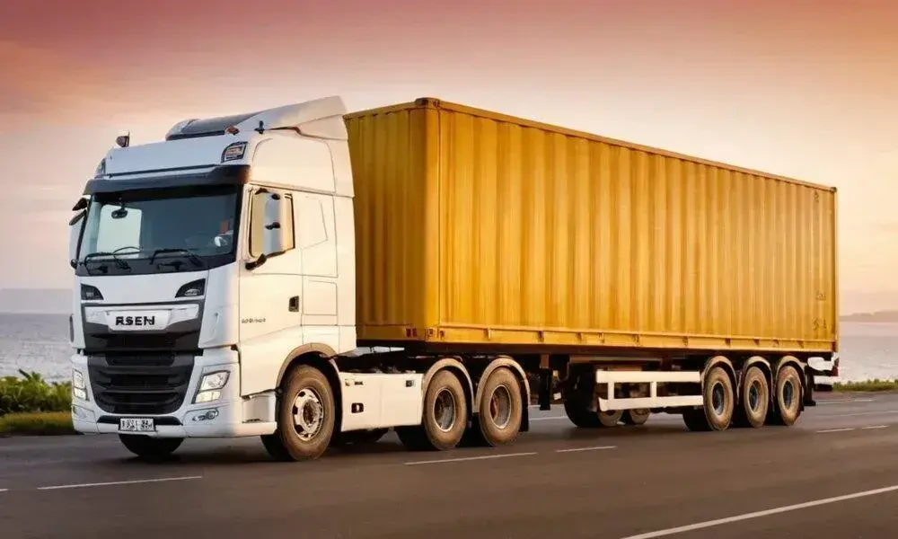 ABF Freight truck driving on highway