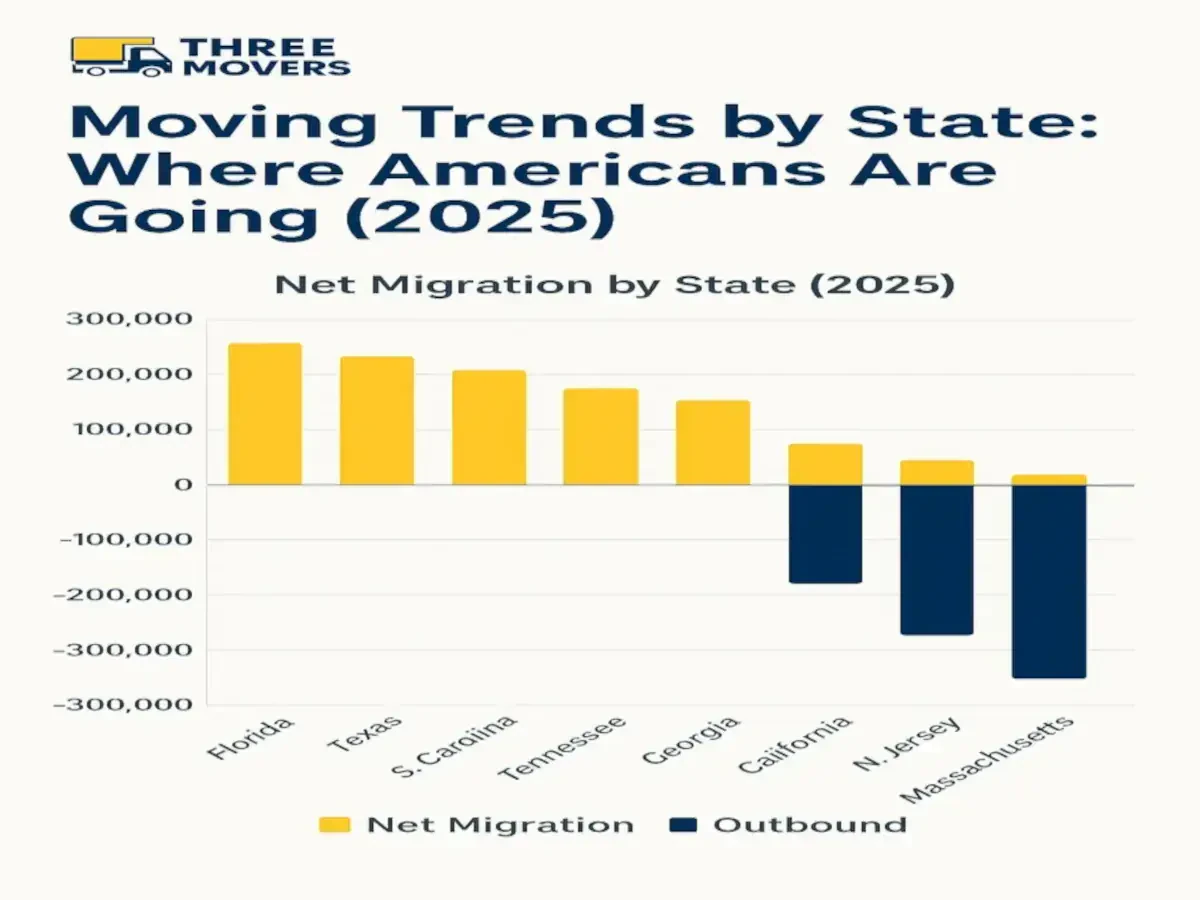 Moving Trends by State: Where Americans Are Going (2025)