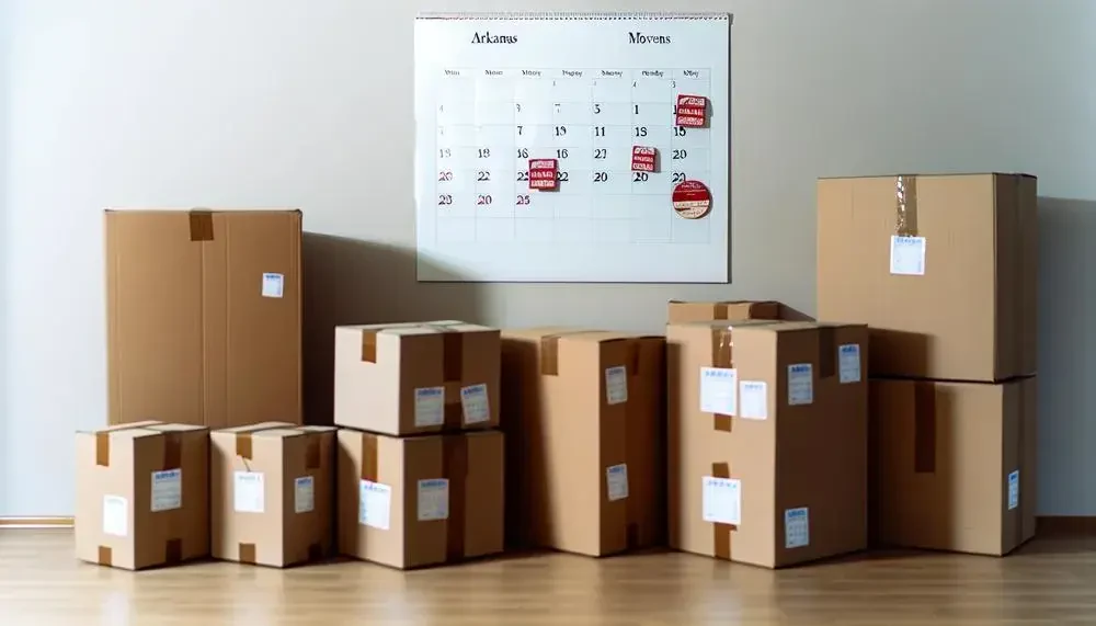 Moving Boxes And Calendar Arkansas