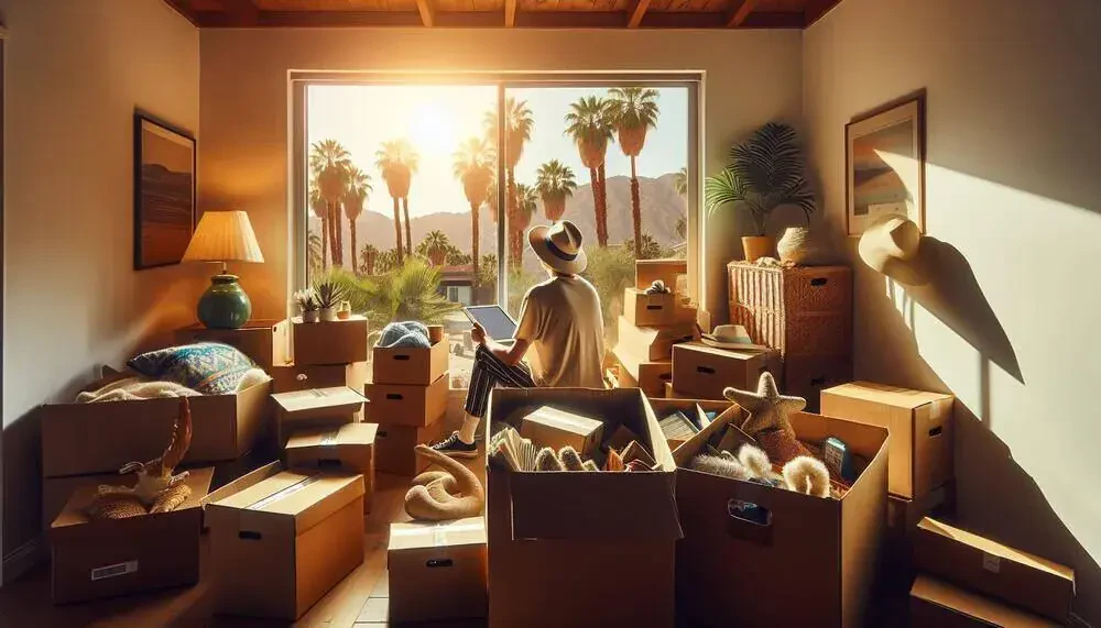 A Person Decluttering Belongings Before A Move In Palm Desert, CA