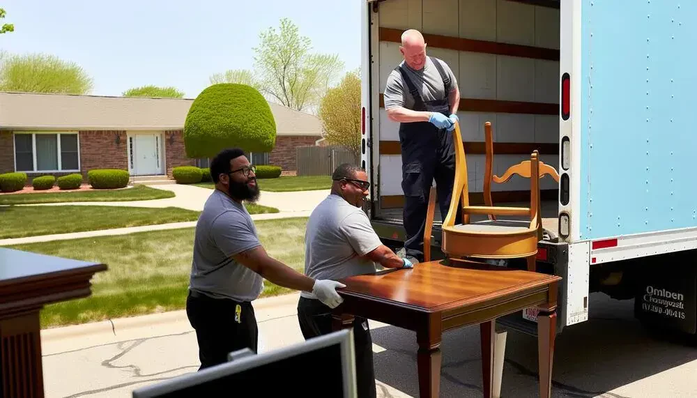 Professional Movers Loading Furniture Into A Truck In Battle Creek, MI