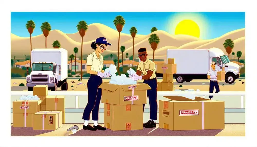 A Moving Crew Packing And Unpacking Items In Palm Desert, CA