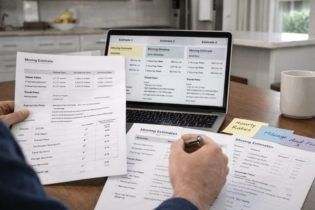 Comparing Moving Estimates Hourly Rates Mileage Fees