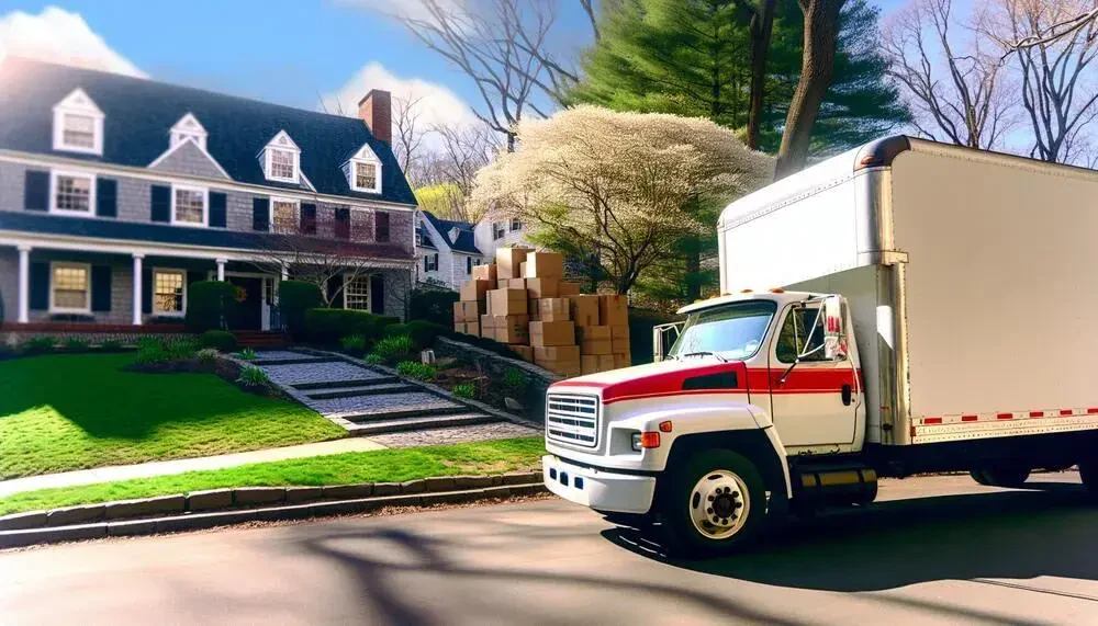 Moving Truck Parked In Front Of A House Connecticut