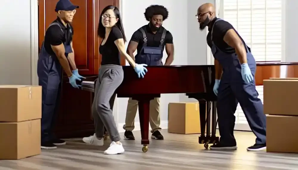 Professional Movers Handling A Piano Illinois