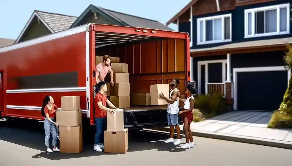 Moving Truck With Packed Boxes Louisiana