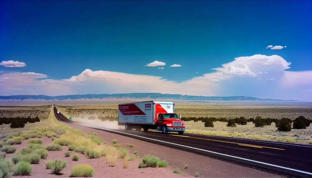 Moving Truck On The Road New Mexico