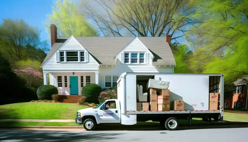 Moving Truck Parked In Front Of A House North Carolina