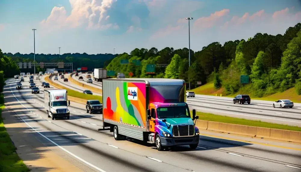 Moving Truck On A Highway Alabama