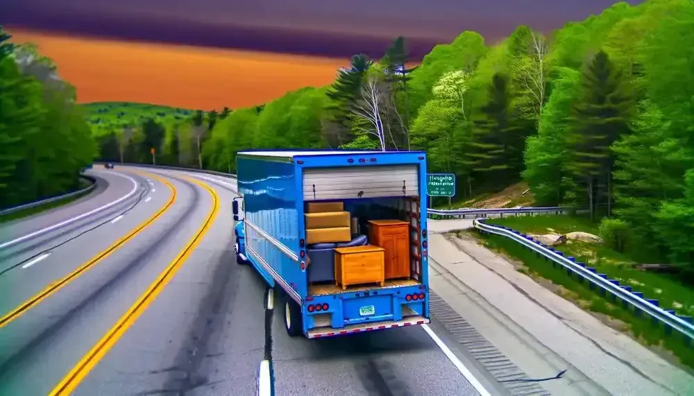 Moving Truck On The Road New Hampshire
