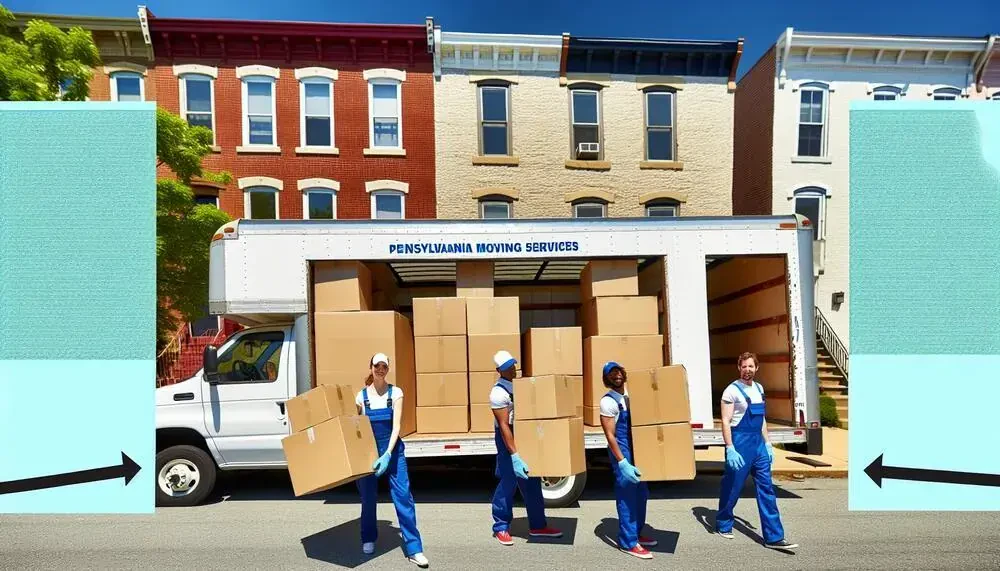 Moving Truck With Packed Boxes Pennsylvania