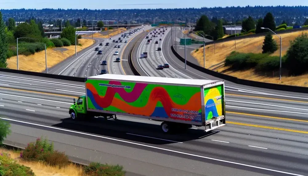 Moving Truck On The Road Washington