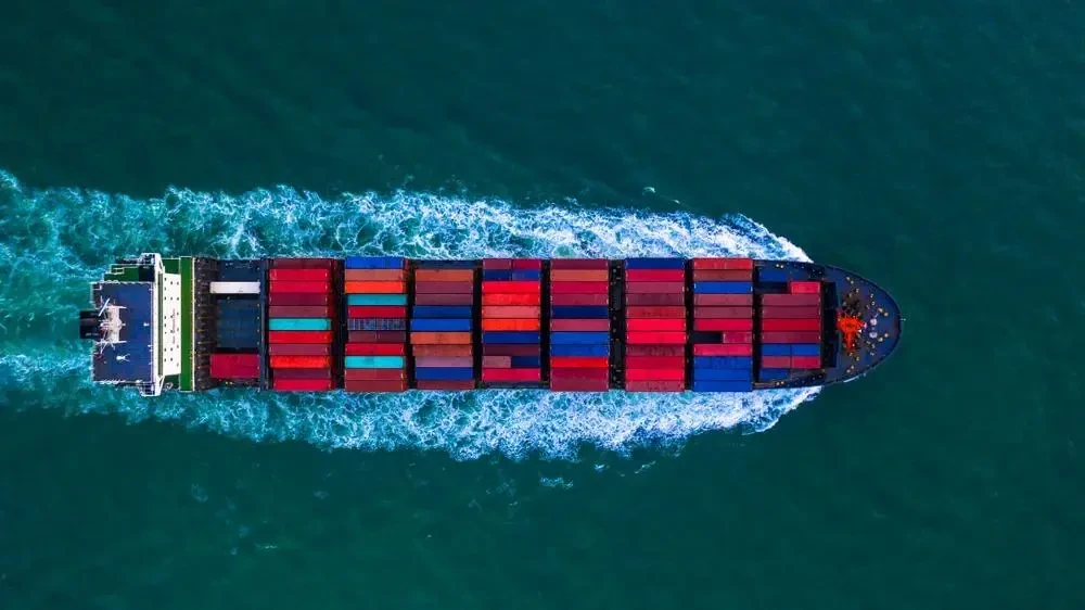 Truck load of shipping boxes and commercial goods from western Europe