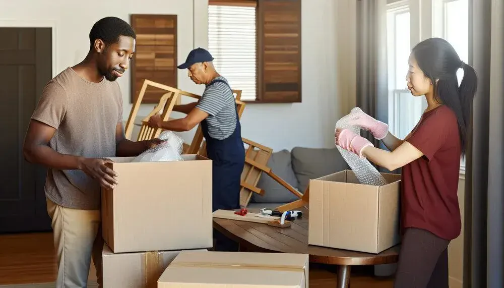 Local Movers Packing Items Into Boxes Des Moines, IA