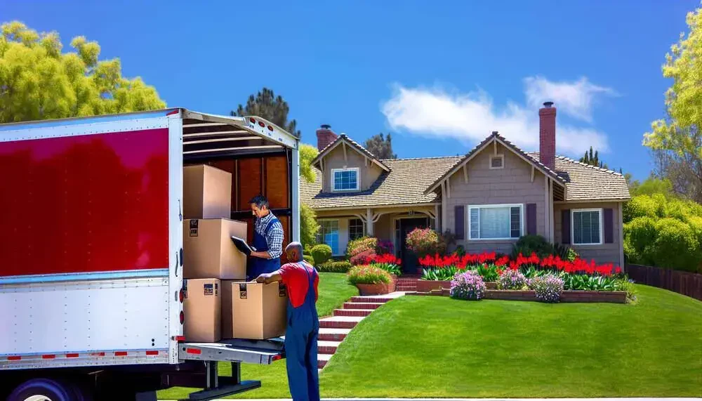 Moving Truck Parked In Front Of A House Fayetteville, NC
