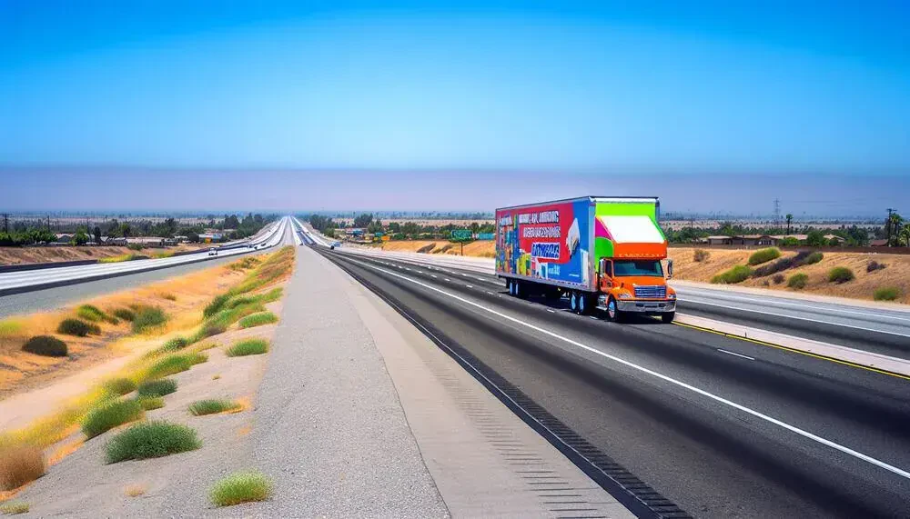 Moving Truck On The Road Fontana, CA