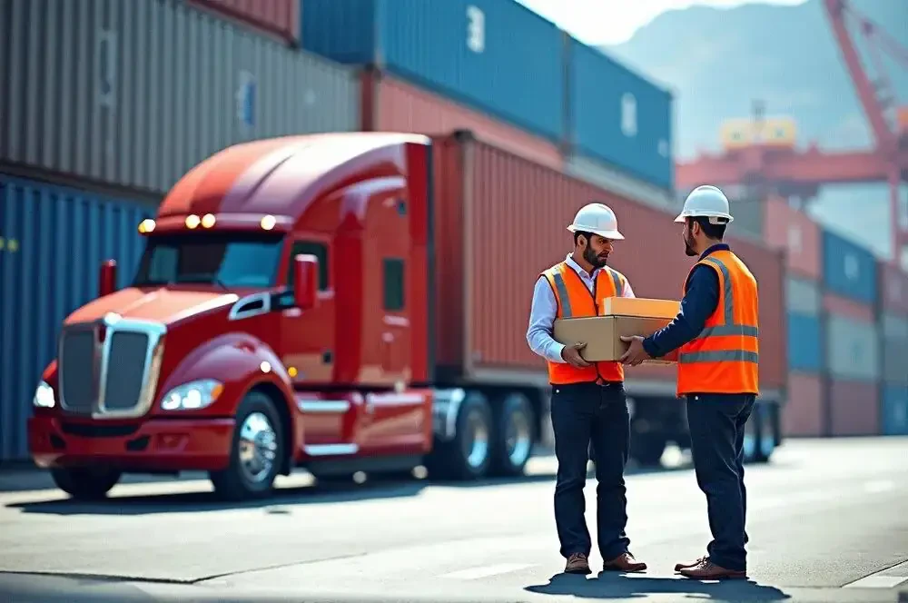 Full-Size Truck Shipping Goods Internationally