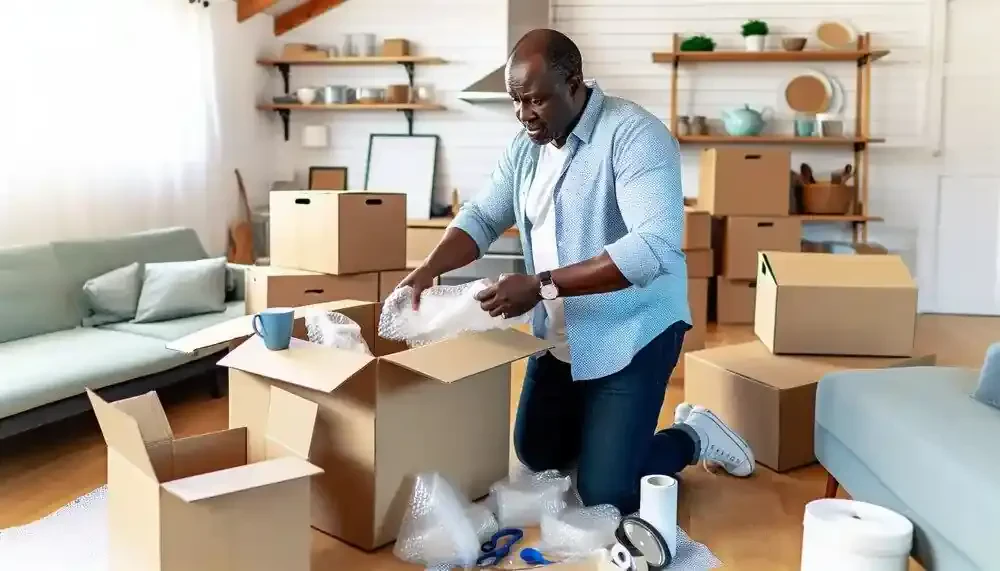Person Packing Moving Boxes Illinois