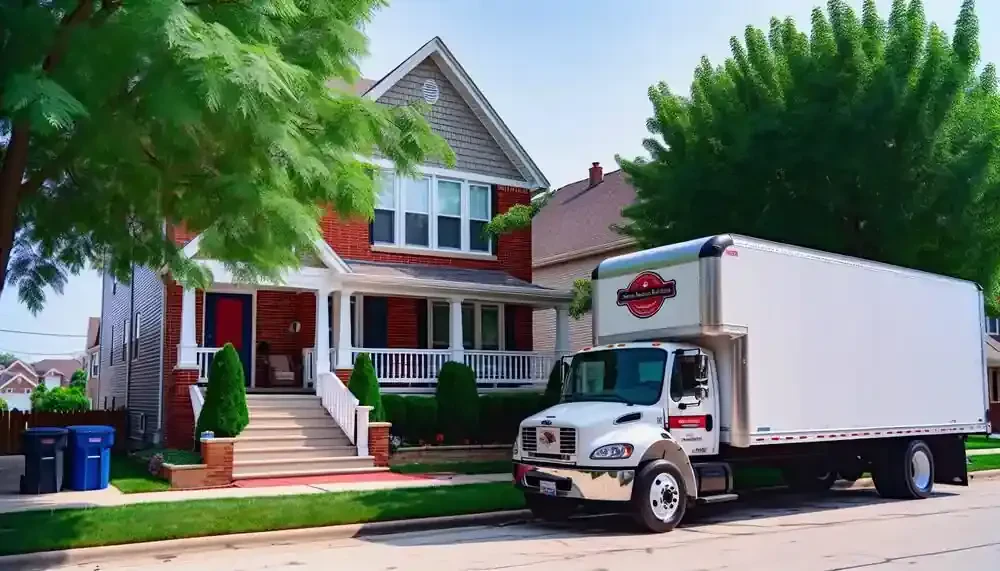 Moving Truck Parked Outside A House Illinois
