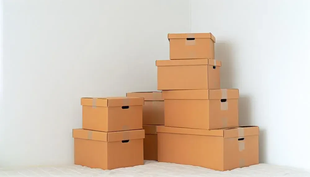 Stack Of Cardboard Boxes For A Budget-friendly Move In Irving, TX