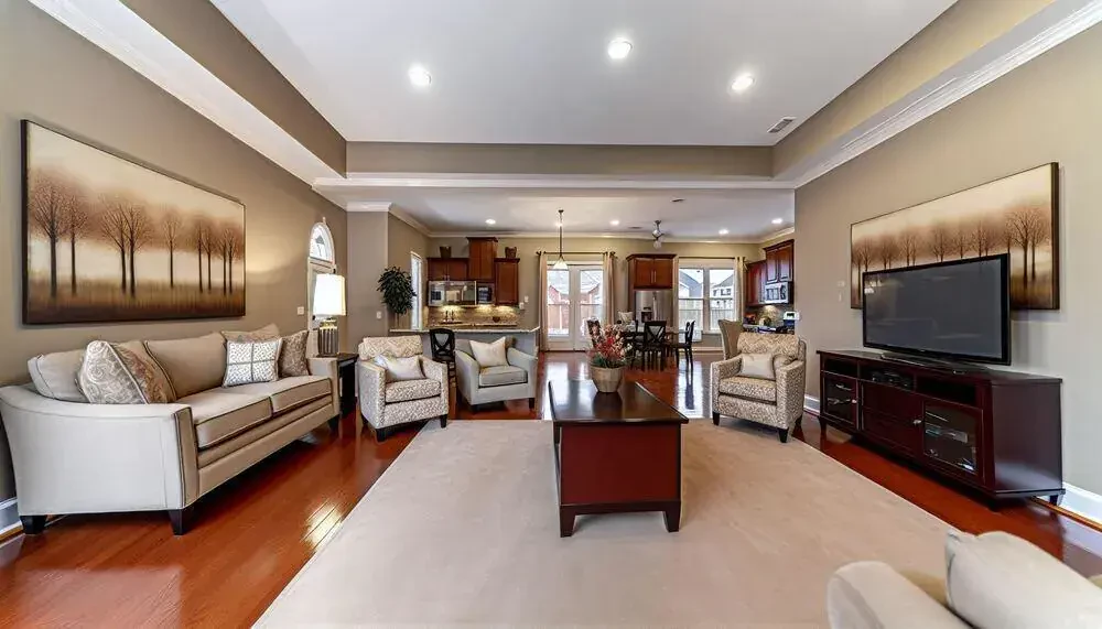 A Spacious Living Room With Furniture, Representing Different Home Sizes For Moving Cost Calculation Knoxville, TN
