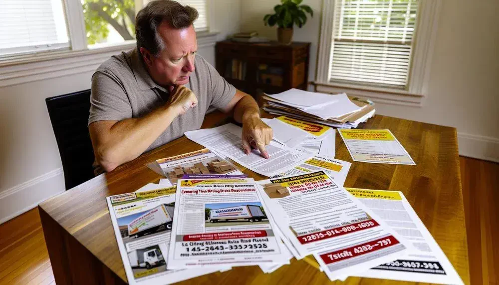 Person Comparing Moving Quotes From Different Companies Massachusetts