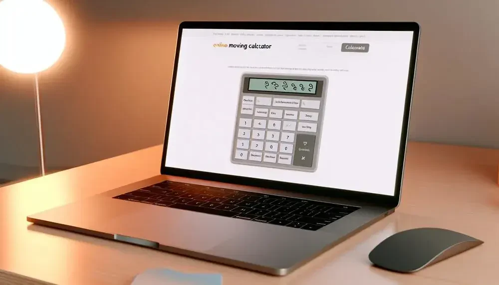 Online Moving Cost Calculator On A Laptop Screen Michigan