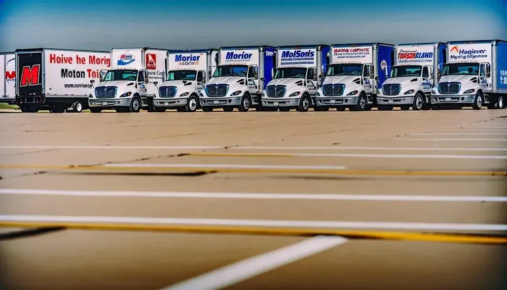 Moving Company Trucks Lined Up Missouri