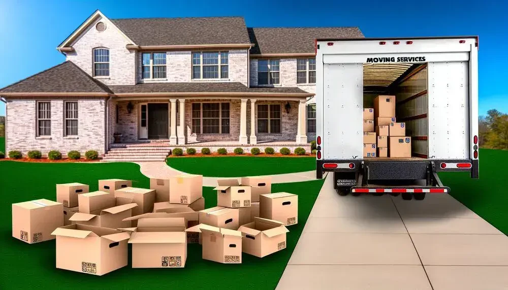 Moving Truck Parked In Front Of A House Ohio