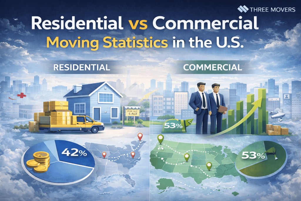 Residential vs Commercial Moving Statistics in the U.S.