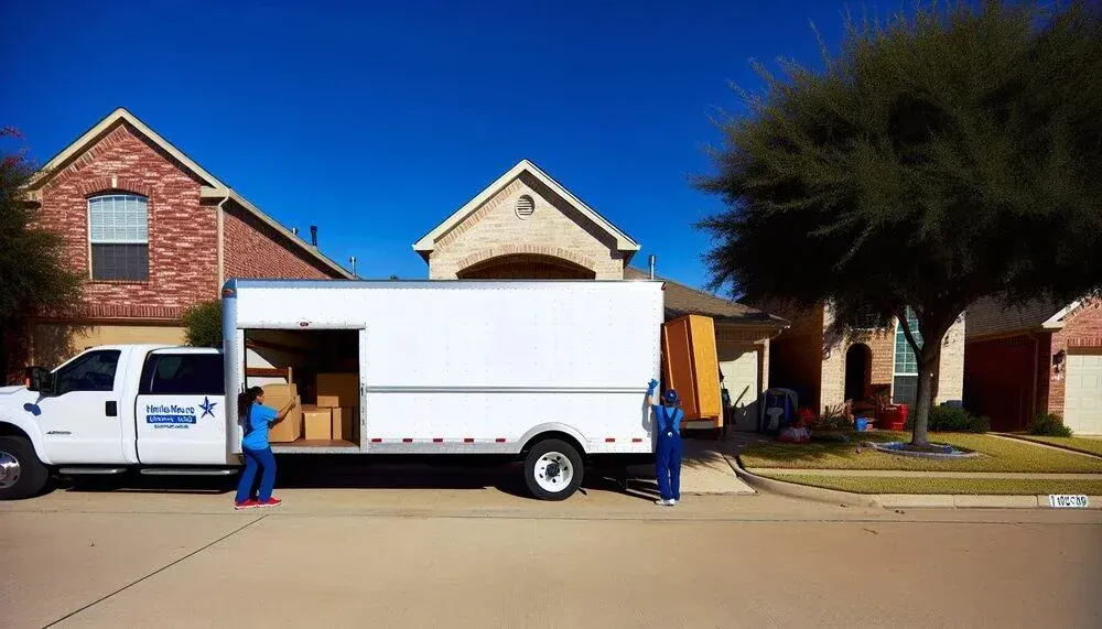Moving Truck Parked In Front Of A House Texas